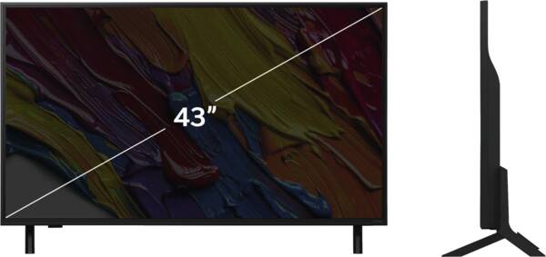 TV Gerät von vorne mit Zollangabe