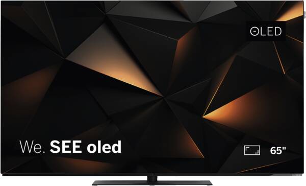 Loewe We.See 65 oled - Coal Black TV Gerät von vorne