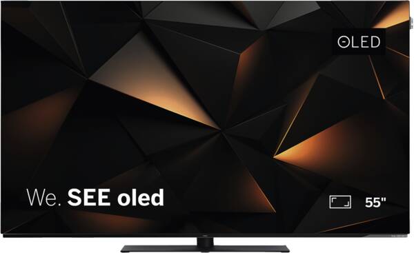 Loewe We.See 55 oled - Coal Black TV Gerät von vorne